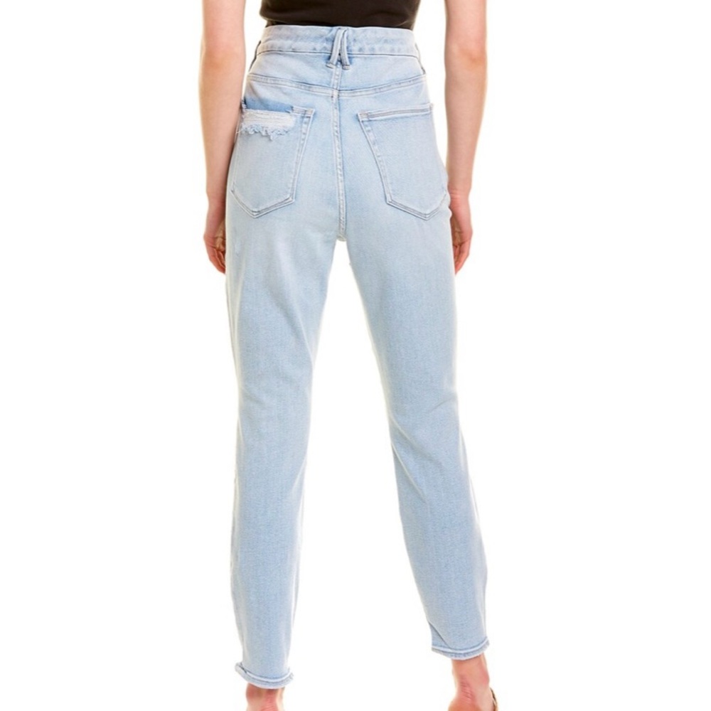 Good American NWT Good Waist skinny jeans distress with raw hem